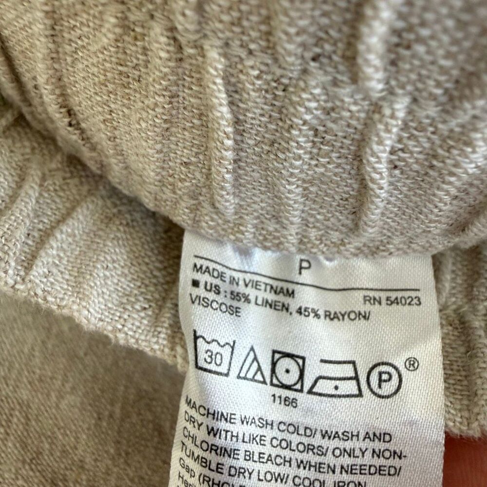 Banana Republic Women's Wide Leg Crop Pants Beige Linen blend Pull On Sz S - Picture 4 of 7